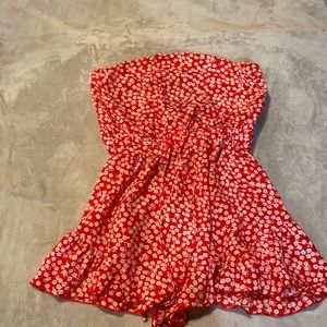 Princess Polly red floral romper